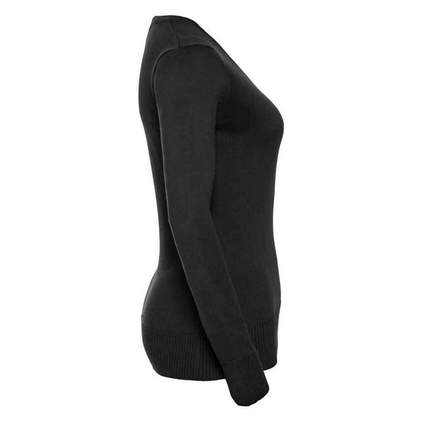Russell Collection Womens/Ladies Knitted V Neck Jumper