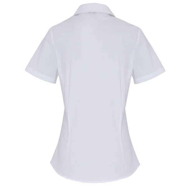 Premier Dam/Dam Bomull Poplin Stretch Kortärmad Skjorta