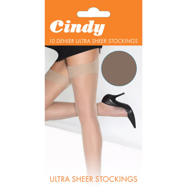 Cindy Kvinder/Damer 10 Denier Ultra Sheer Strømper (1 par)