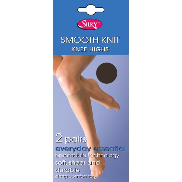 Silky Womens/Ladies Smooth Knit Knee Highs (2 Pairs)