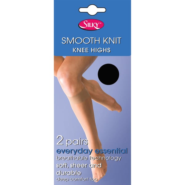 Silky Womens/Ladies Smooth Knit Knee Highs (2 Pairs)