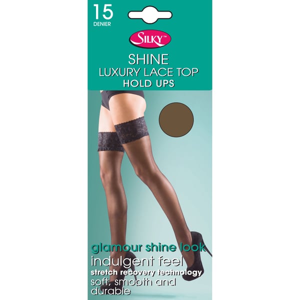 Silky Womens/Ladies Shine Lace Top Hold Ups (1 Pair)