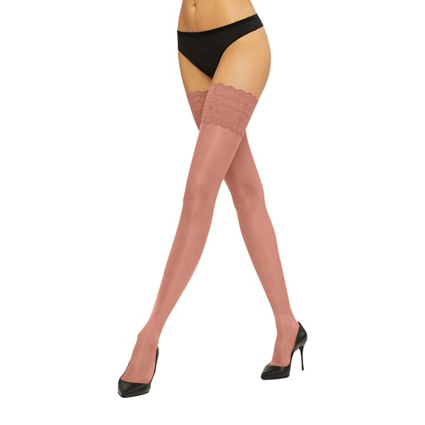 Couture Womens/Ladies Luxurious Deep Lace Hold Up Stockings
