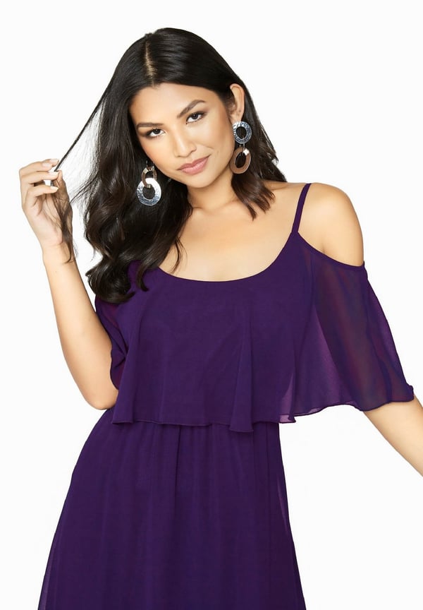Girls On Film Womens/Ladies Motion Cold Shoulder Maxi Dress