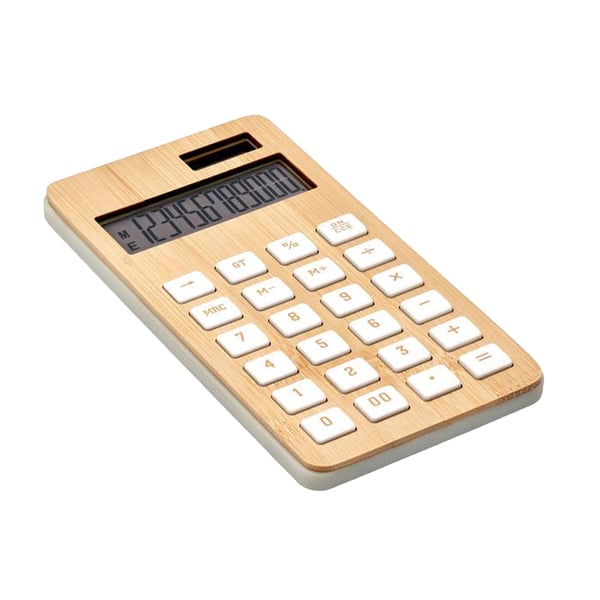 MidOcean Calcubim Bamboo 12 Digits Calculator (Batteries Included)