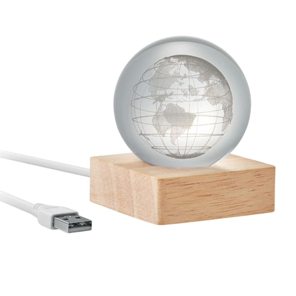 MidOcean Globe skrivbordslampa i glas