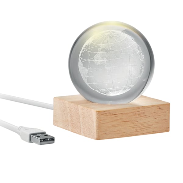 MidOcean Globe skrivbordslampa i glas