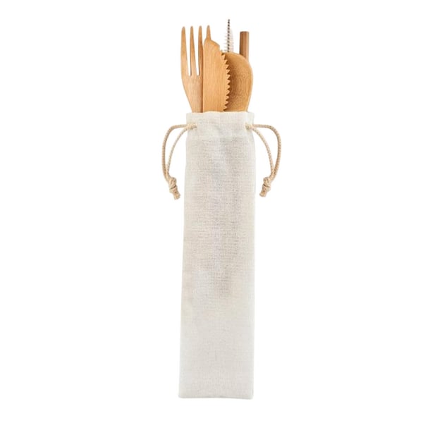 MidOcean Setstraw Bamboo Straw Cutlery Set (Pack of 5)