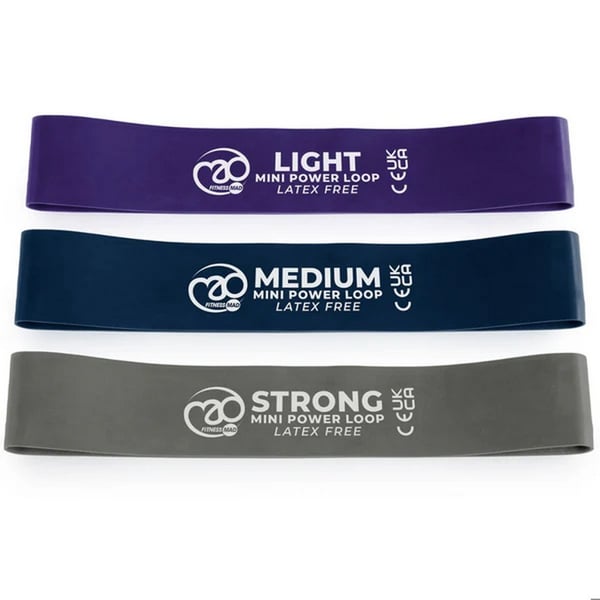 Yoga-Mad Latex Free Mini Resistance Band Set (Pack of 3)