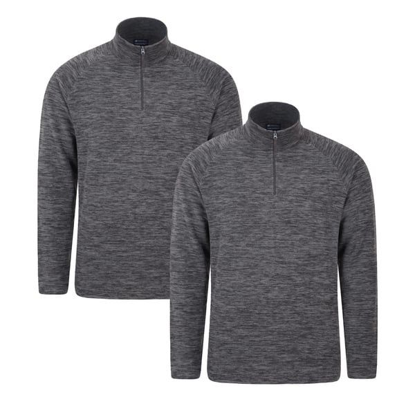 Mountain Warehouse Mens Snowdon Melange Fleece Top (Pack Of 2)