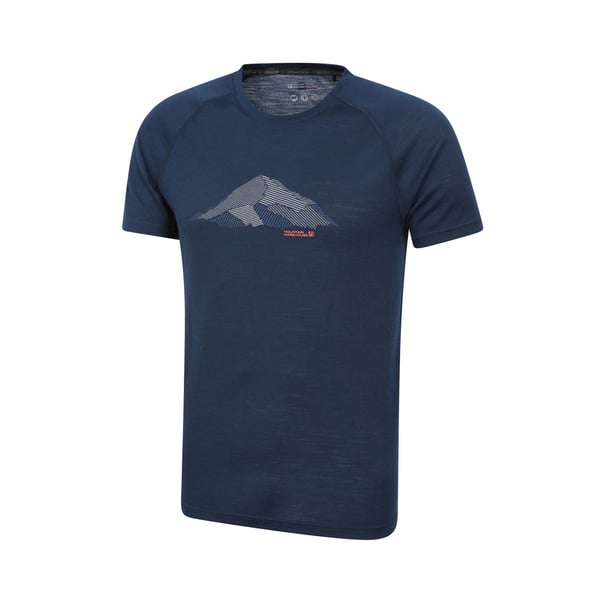Mountain Warehouse Mens Quest Printed Merino Blend Thermal Top