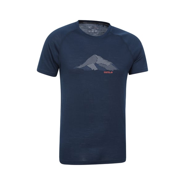 Mountain Warehouse Mens Quest Printed Merino Blend Thermal Top