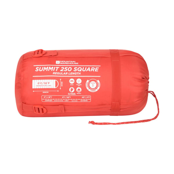 Mountain Warehouse Unisex Adult Summit 250 Left Zip Square Winter Sleeping Bag
