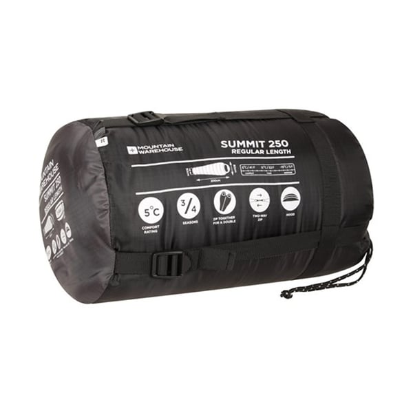 Mountain Warehouse Summit 250 Right Zip Winter Mummy Sleeping Bag
