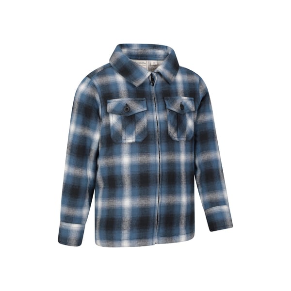 Mountain Warehouse Childrens/Kids Stream Checked Borg Lined Full Zip Shirt Jacket
