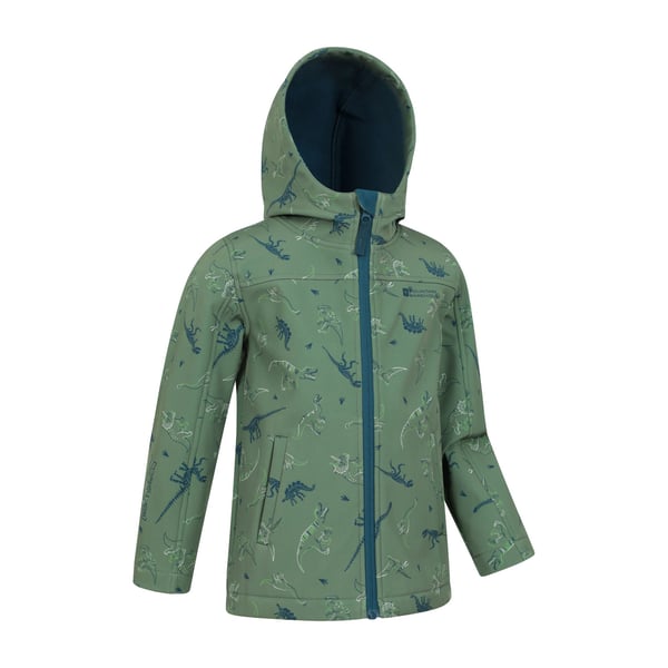 Mountain Warehouse Childrens/Kids Exodus II Dinosaurs Water Resistant Soft Shell Jacket