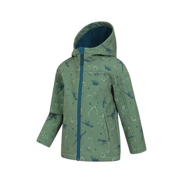 Mountain Warehouse Childrens/Kids Exodus II Dinosaurs Water Resistant Soft Shell Jacket