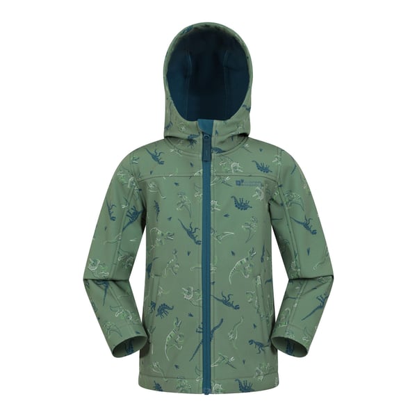 Mountain Warehouse Childrens/Kids Exodus II Dinosaurs Water Resistant Soft Shell Jacket