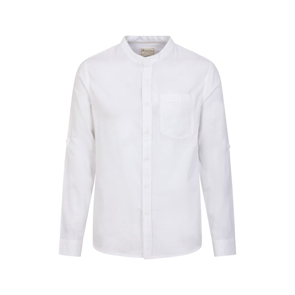 Mountain Warehouse Mens Lowe Linen Blend Grandad Collar Shirt