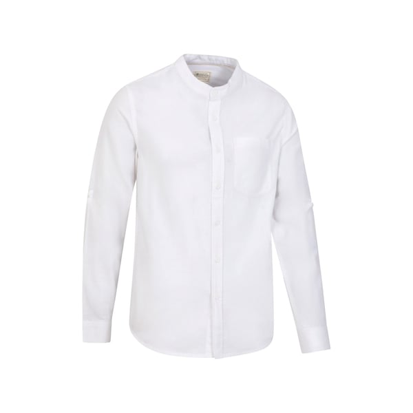 Mountain Warehouse Mens Lowe Linen Blend Grandad Collar Shirt