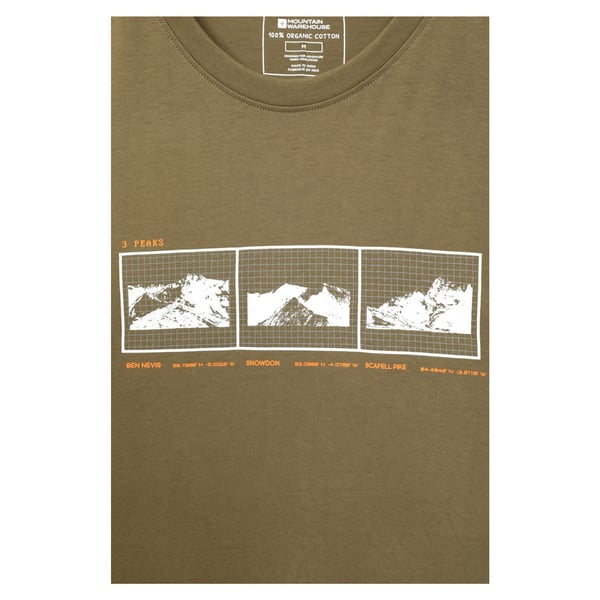 Mountain Warehouse Mens 3 Peaks Organic Cotton T-Shirt