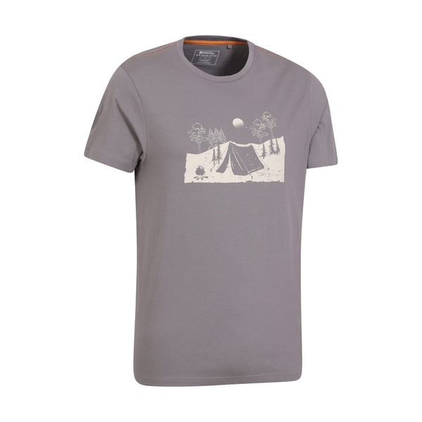 Mountain Warehouse Mens Camping Sketch Organic T-Shirt