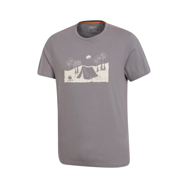 Mountain Warehouse Mens Camping Sketch Organic T-Shirt
