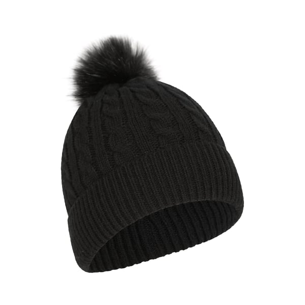 Mountain Warehouse Womens/Ladies Pom Pom Faux Fur Lined Beanie