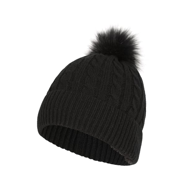 Mountain Warehouse Womens/Ladies Pom Pom Faux Fur Lined Beanie