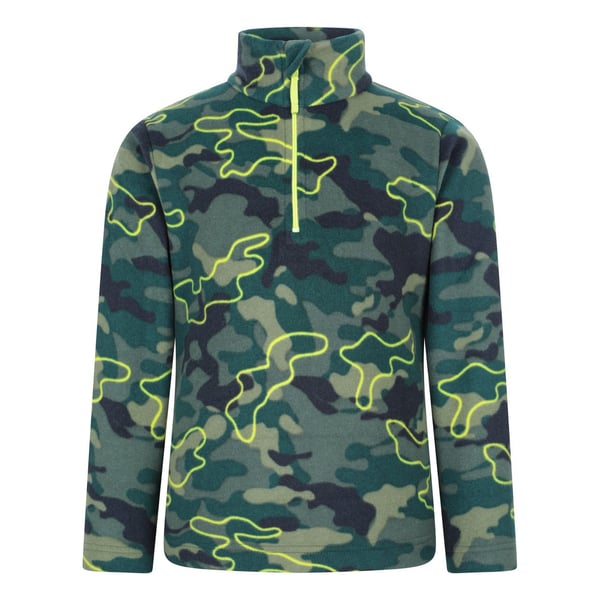 Mountain Warehouse Childrens/Kids Pursuit Camouflage Half Zip Fleece Top