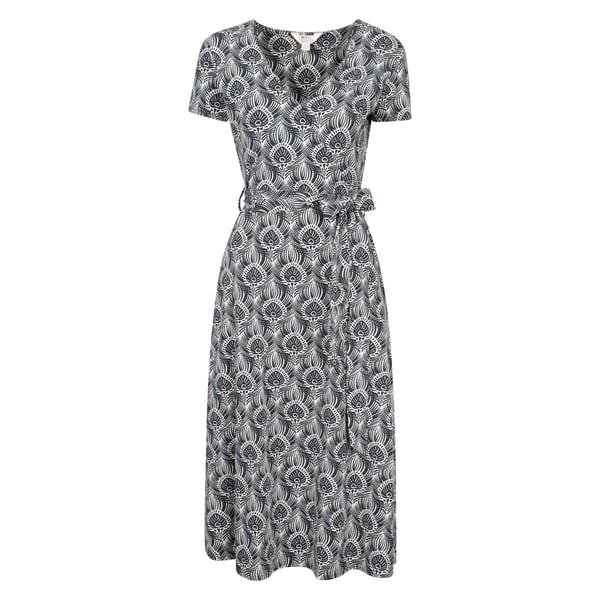 Mountain Warehouse Womens/Ladies Santorini Peacock Feather Midi Wrap Dress Mountain Warehouse Womens/Ladies Santorini Peacock Feather Midi Wrap Dress