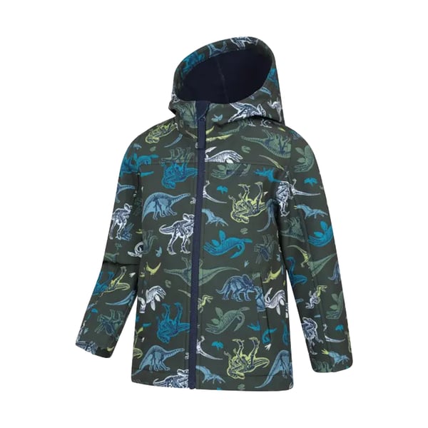 Mountain Warehouse Childrens/Kids Exodus Dinosaurs Water Resistant Soft Shell Jacket