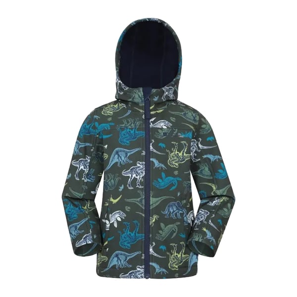 Mountain Warehouse Childrens/Kids Exodus Dinosaurs Water Resistant Soft Shell Jacket