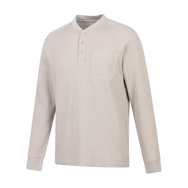 Mountain Warehouse Mens Selby Waffle Henley Long-Sleeved T-Shirt