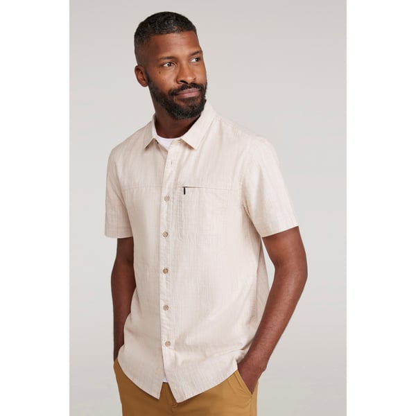 Mountain Warehouse Mens Coconut Slub Short-Sleeved Shirt