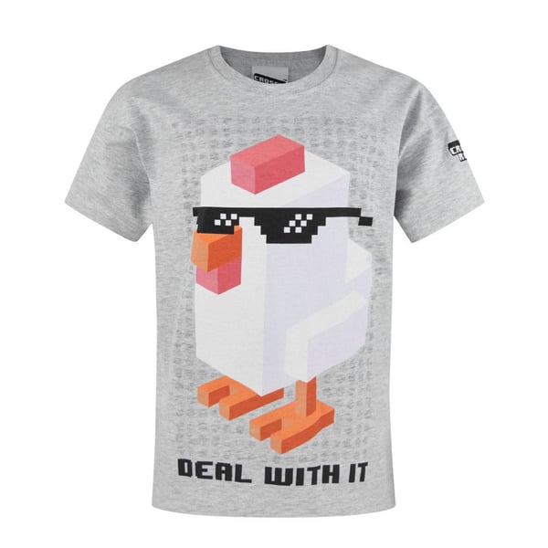 Crossy Road Childrens/Boys Official Deal With It Short Sleeved T-Shirt