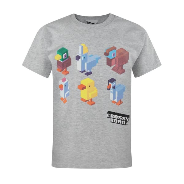 Crossy Road T-shirt med kortærmet kortærmet T-shirt med officielt karakterdesign til børn/drenge
