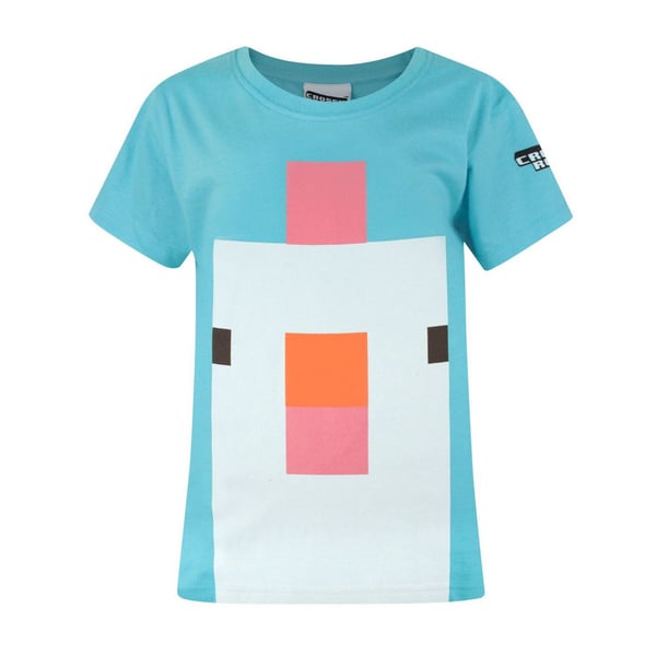 Crossy Road Officiell T-shirt med kycklingansikte för barn/flickor
