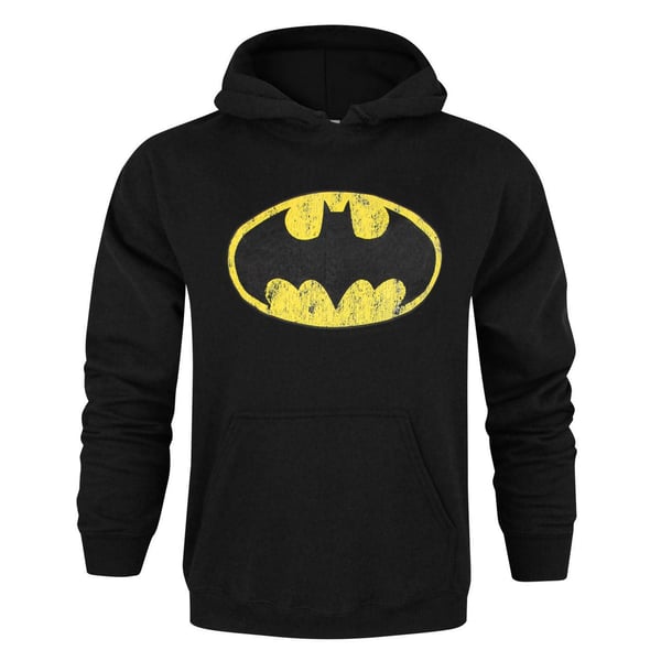 Batman Mens Distressed Logo Hoodie