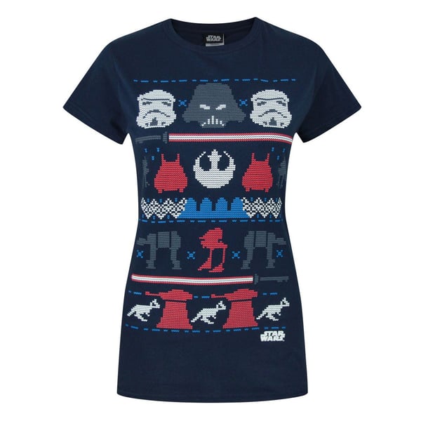 Star Wars Dame/Dame Dark Side Fair Isle jule T-shirt
