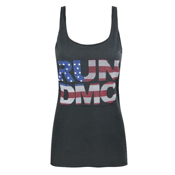 Amplified Dame/Damer Run DMC USA Diamante Tank Top Amplified Dame/Damer Run DMC USA Diamante Tank Top