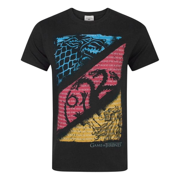 Game Of Thrones Officiell T-shirt för män med husens sigill och citat