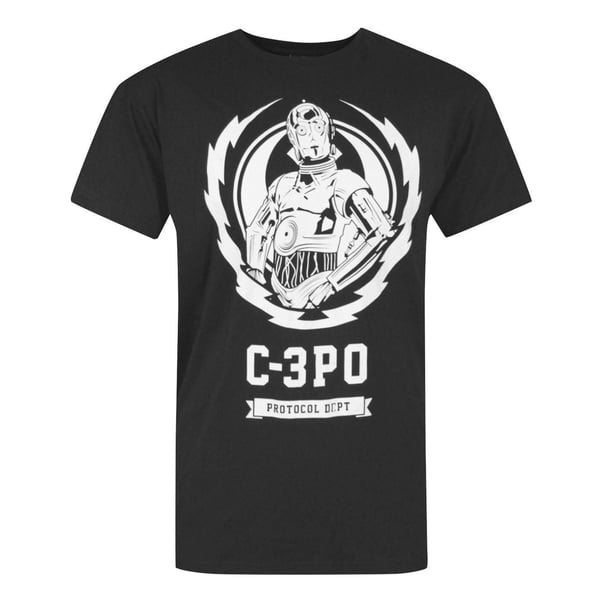 Star Wars Officiel C-3PO Lightning Crest T-shirt til mænd