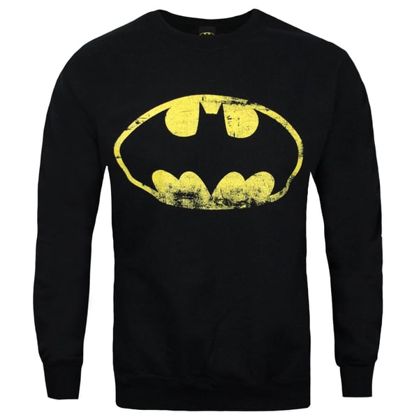 Batman Official Mens Distressed Logo Sweatshirt