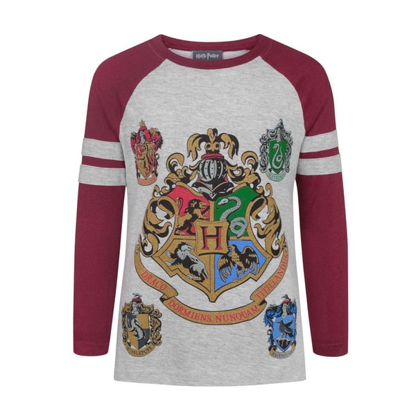 Harry Potter Official Girls Hogwarts Raglan T-Shirt