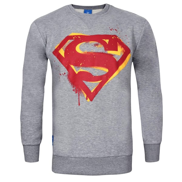 DC Comics Official Mens Superman Stencil Sweatshirt