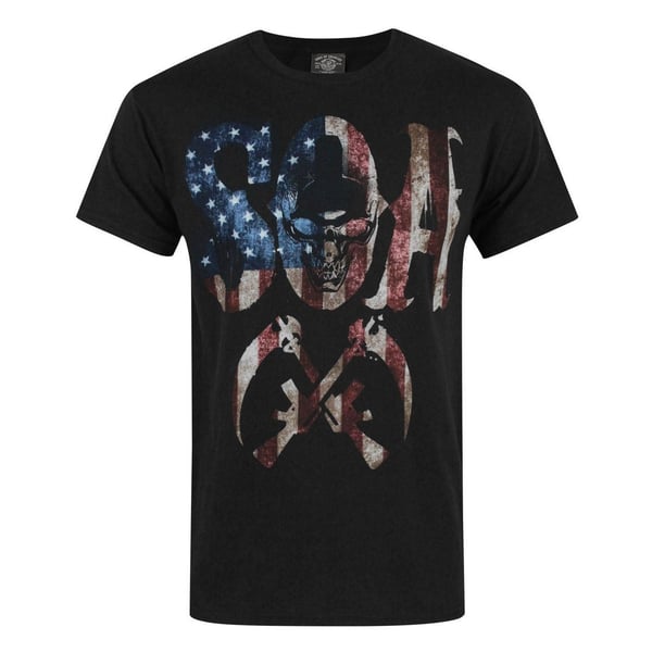 Sons Of Anarchy Mens Americana & Crossed Rifles T-Shirt