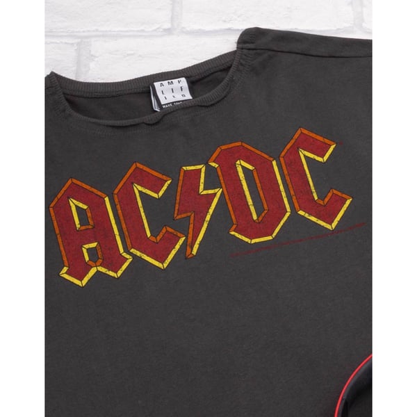 Amplified Womens/Ladies AC/DC Logo Cropped T-Shirt