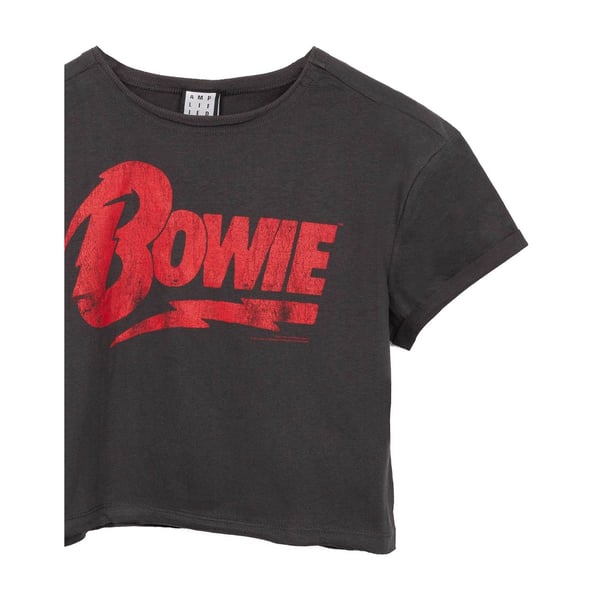 Amplified Womens/Ladies David Bowie Logo Cropped T-Shirt