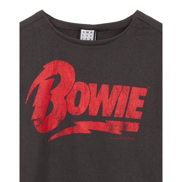 Amplified Womens/Ladies David Bowie Logo Cropped T-Shirt